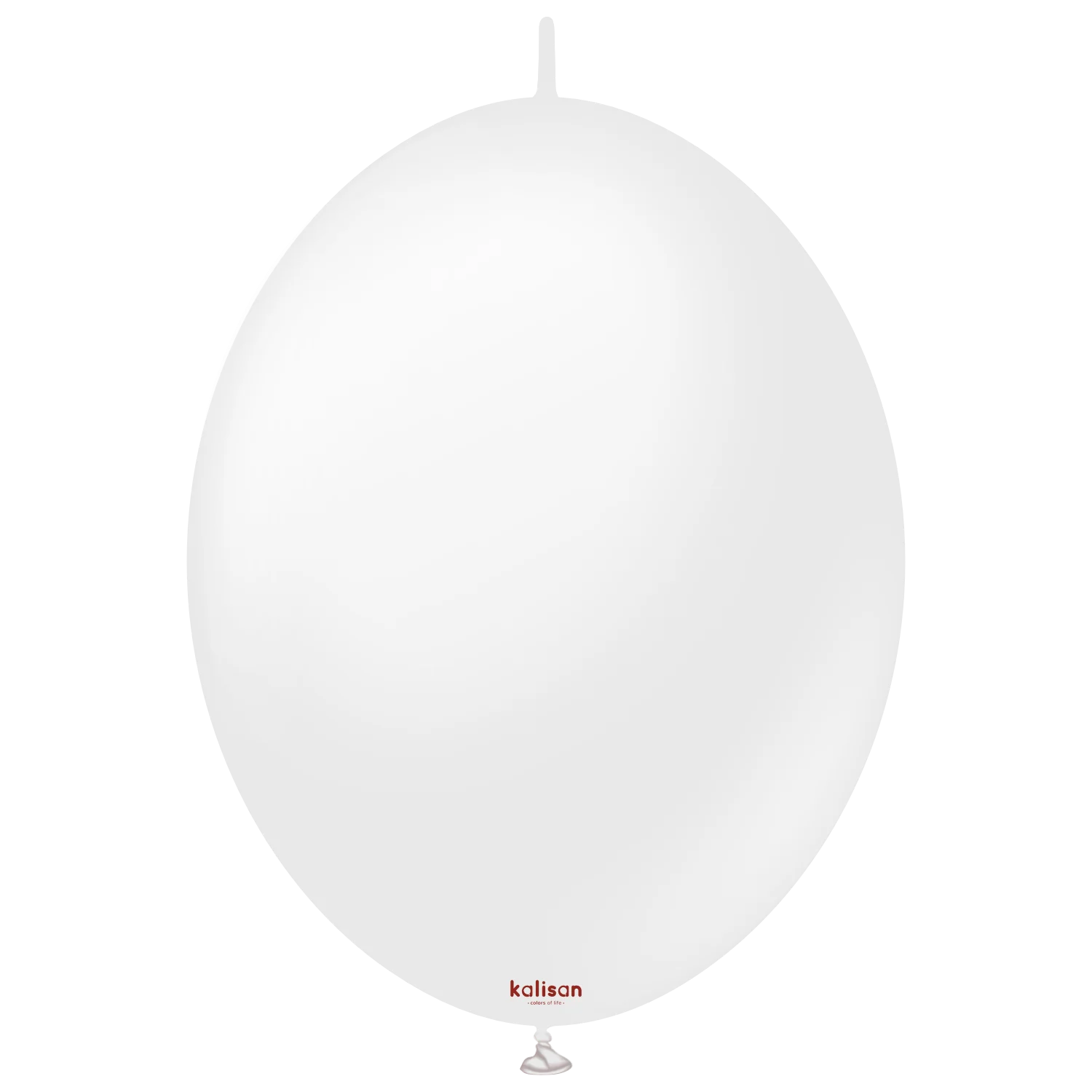 6" Kalisan Brand Linking Latex Balloons K-Link Opaque Satin Snow White (50 Per Bag)