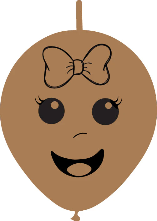 6" Linking Latex Balloons Single Sided (25 Per Bag) Baby Face Print 01 Decomex Desert Sand