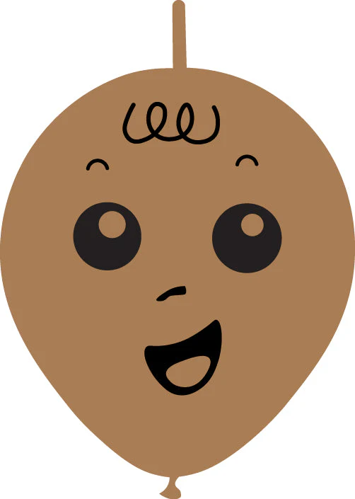 6" Linking Latex Balloons Single Sided (25 Per Bag) Baby Face Print 02 Decomex Desert Sand