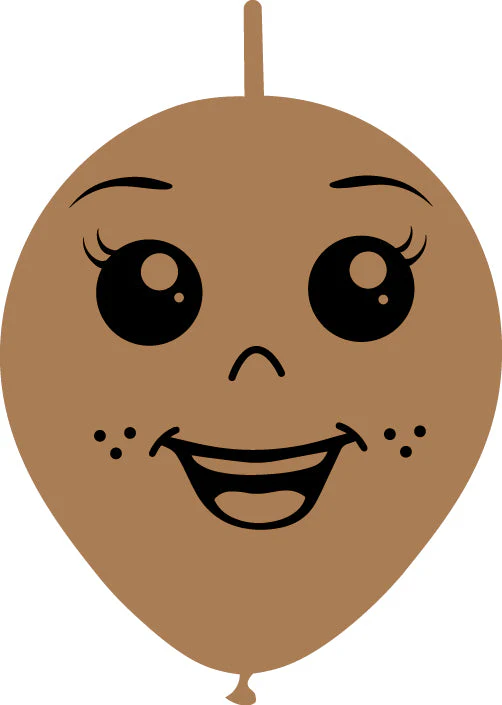 6" Linking Latex Balloons Single Sided (25 Per Bag) Face Print 04 Decomex Desert Sand