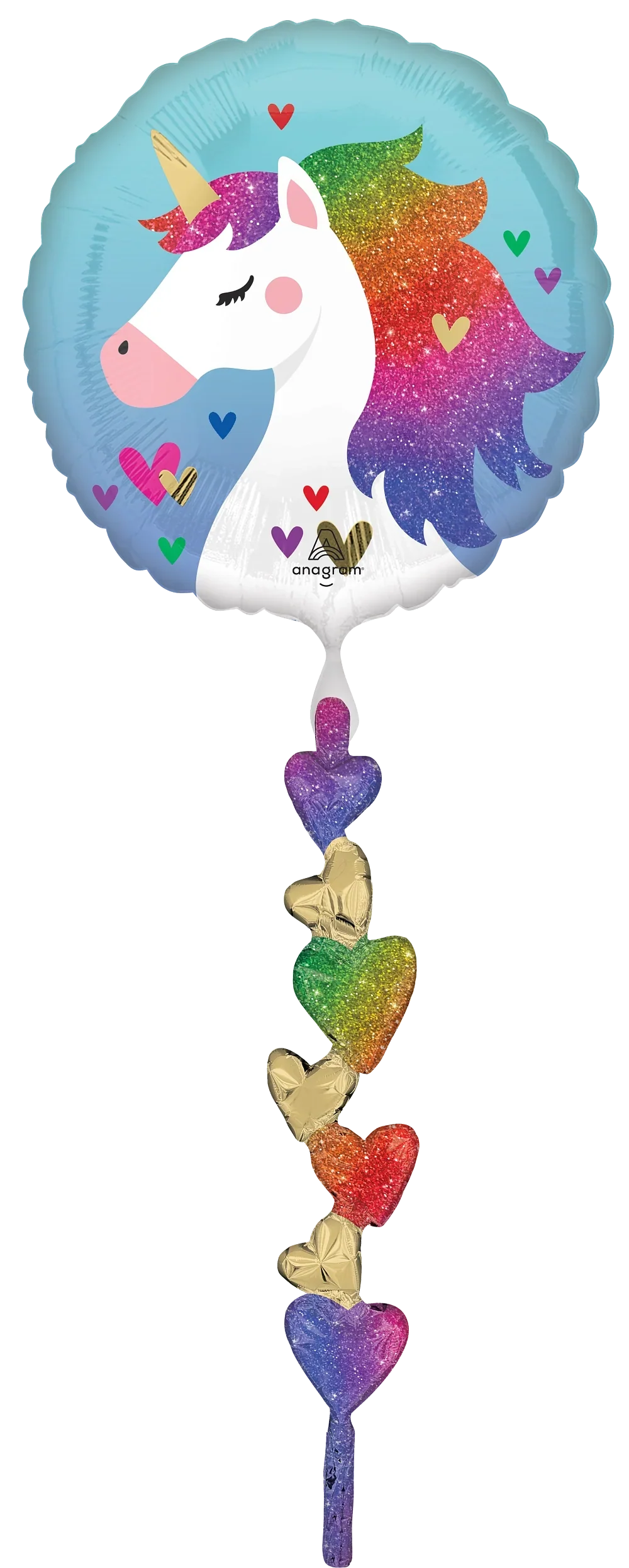 67" Airwalker Rainbow Unicorn Foil Balloon