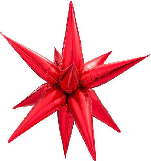 40" Airfill Decor Only Decochamp Brand Starburst Red Foil (12 Piece Kit) Balloon