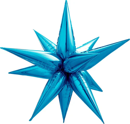 40" Airfill Decor Only Decochamp Brand Starburst Blue Foil (12 Piece Kit) Balloon