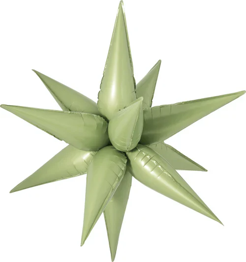 40" Airfill Decor Only Decochamp Brand Starburst Olive Green Foil (12 Piece Kit) Balloon