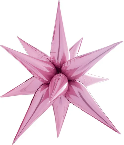 26" Airfill Decor Only Decochamp Brand Starburst Light Pink Foil (12 Piece Kit) Balloon