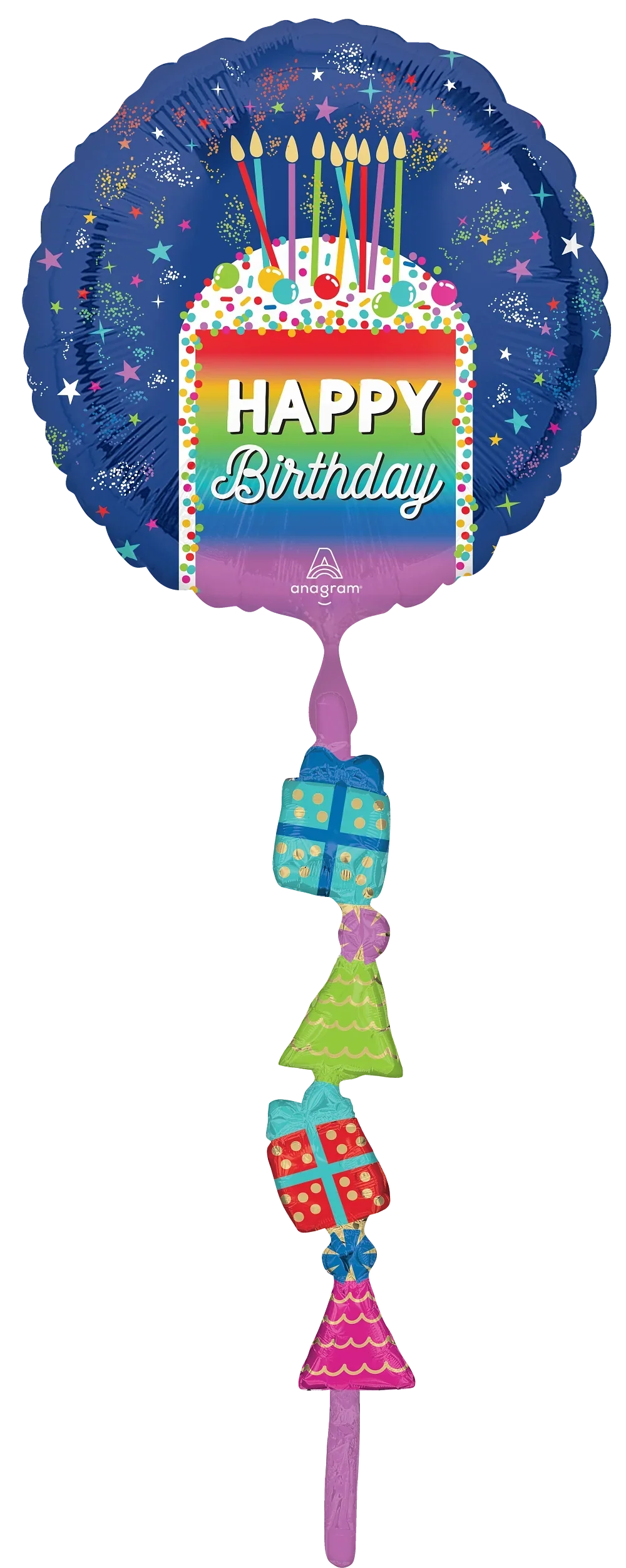 68" AirWalkers XL Rainbow Slice Birthday Foil Balloon