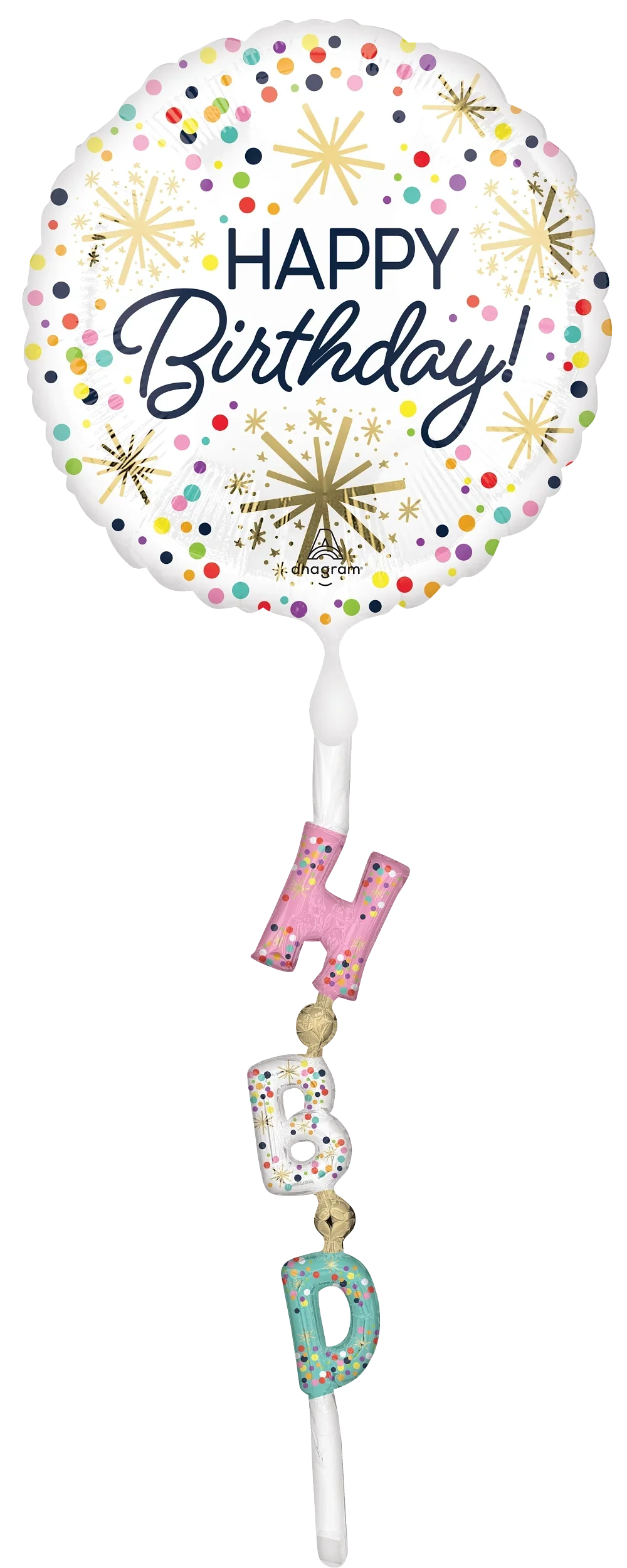 69" AirWalkers XL Confetti Sprinkle Birthday Foil Balloon