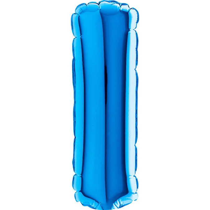 7" Airfill Only (Sticks Sold Separately) (requires heat sealing) Letter I Blue Foil Balloon