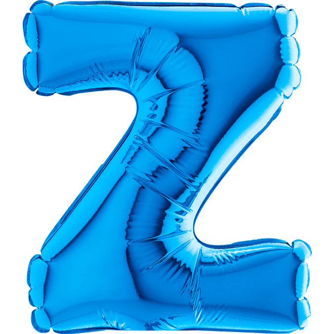 7" Airfill Only (Sticks Sold Separately) (requires heat sealing) Letter Z Blue Foil Balloon