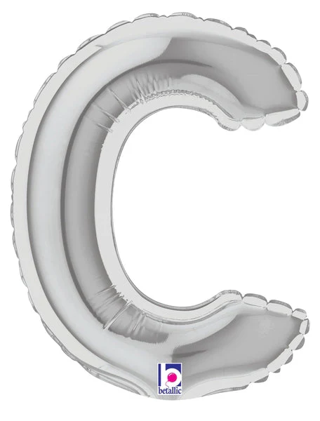 7" Airfill Only (Sticks Sold Separately) (requires heat sealing) Megaloon Jr. Letter Balloons C Silver
