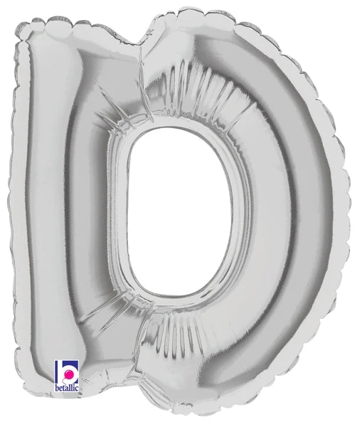 7" Airfill Only (Sticks Sold Separately) (requires heat sealing) Megaloon Jr. Letter Balloons D Silver
