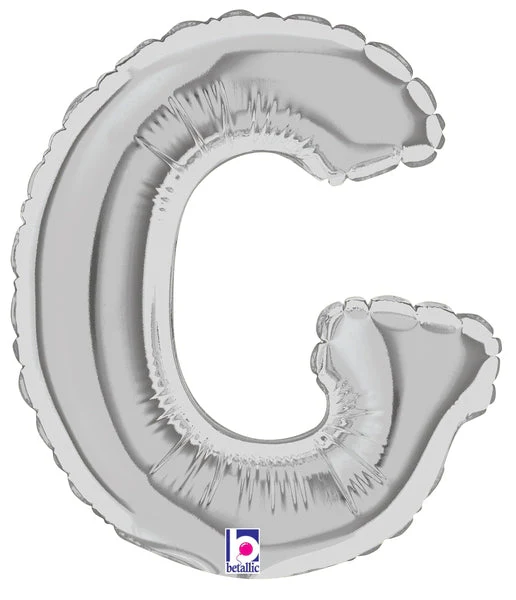 7" Airfill Only (Sticks Sold Separately) (requires heat sealing) Megaloon Jr. Letter Balloons G Silver