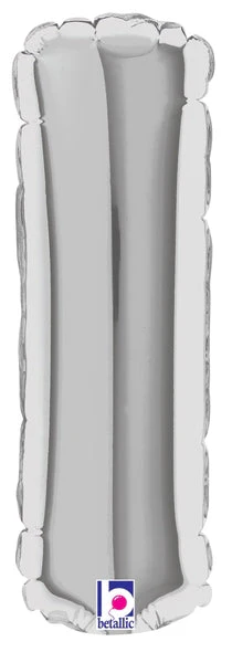 7" Airfill Only (Sticks Sold Separately) (requires heat sealing) Megaloon Jr. Letter Balloons I Silver