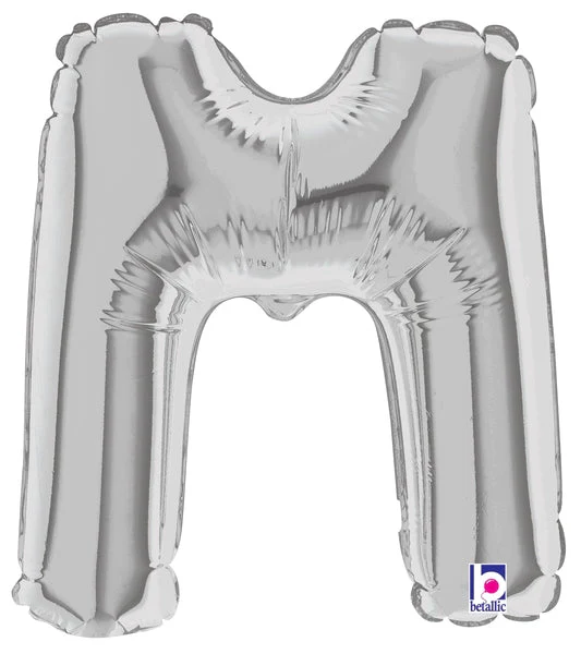 7" Airfill Only (Sticks Sold Separately) (requires heat sealing) Megaloon Jr. Letter Balloons M Silver