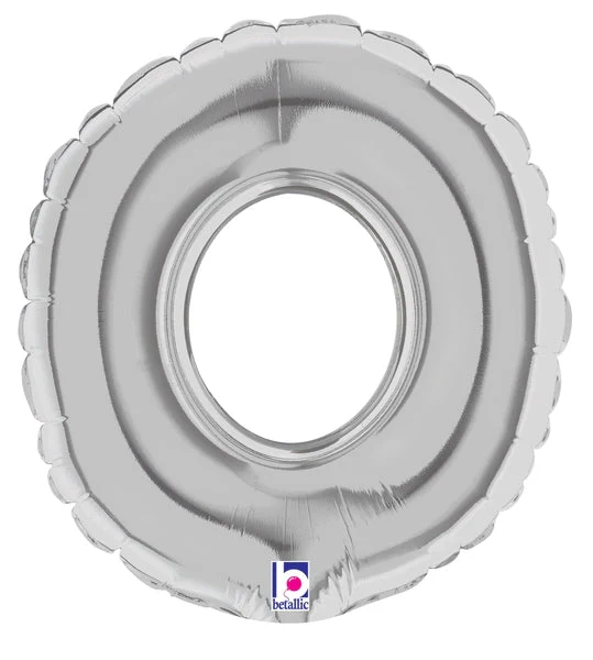 7" Airfill Only (Sticks Sold Separately) (requires heat sealing) Megaloon Jr. Number Balloon 0 Silver