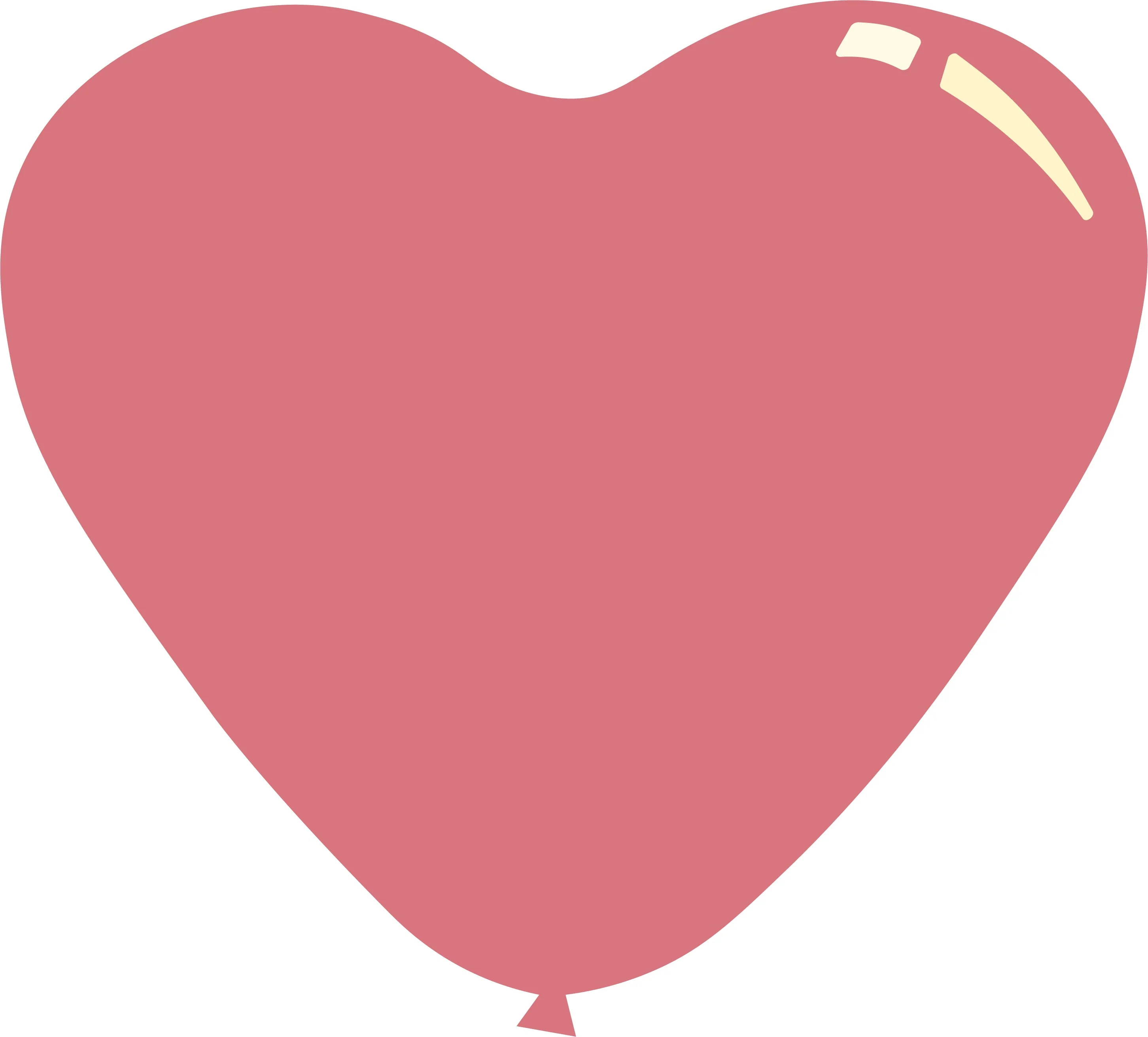 7" Deco Rose Decomex Heart Shaped Latex Balloons (100 Per Bag)