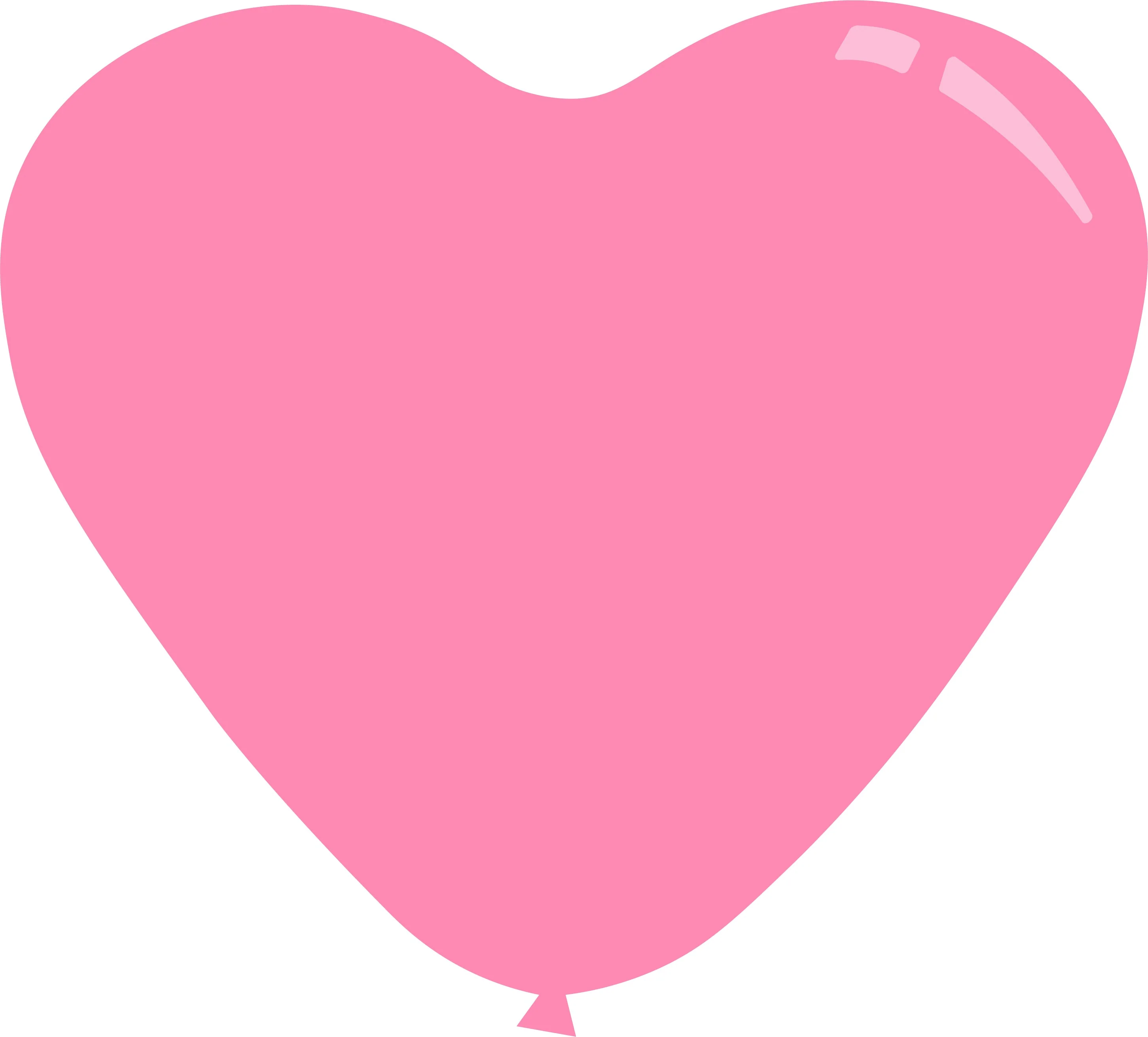 7" Standard Pink Decomex Heart Shaped Latex Balloons (100 Per Bag)