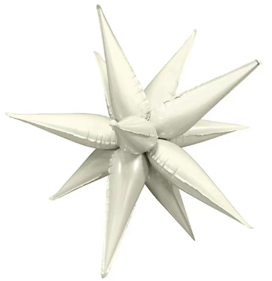 27.5" Airfill Decor Only Colour Wheel Brand Foil Starburst (12 Piece Kit) Balloon White Sand