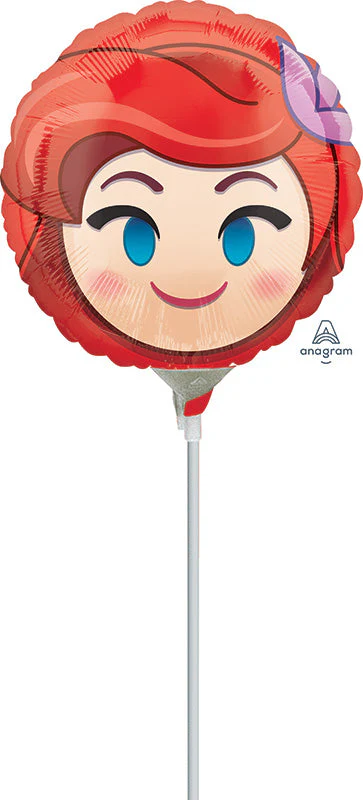 9" Airfill Only Ariel Emoji Balloon (Sticks Sold Separately)