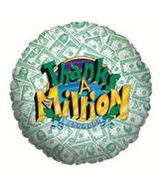 9" Airfill Only (Sticks Sold Separately) Balloon THANKS A MILLION - Image 2