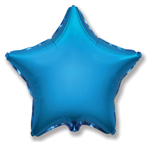 9" Airfill Only (Sticks Sold Separately) Blue Star Foil Balloon
