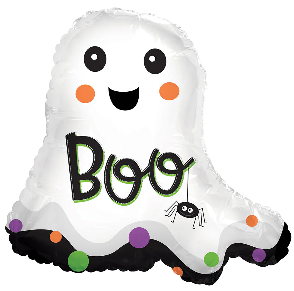 9" Airfill Only (Sticks Sold Separately) Boo Ghost Foil Balloon