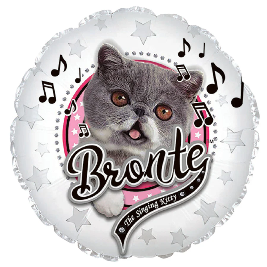 9" Airfill Only (Sticks Sold Separately) Bronte Singing Kitty Foil Balloon