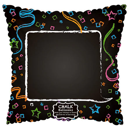 9" Airfill Only (Sticks Sold Separately) Chalkboard Confetti Border Balloon