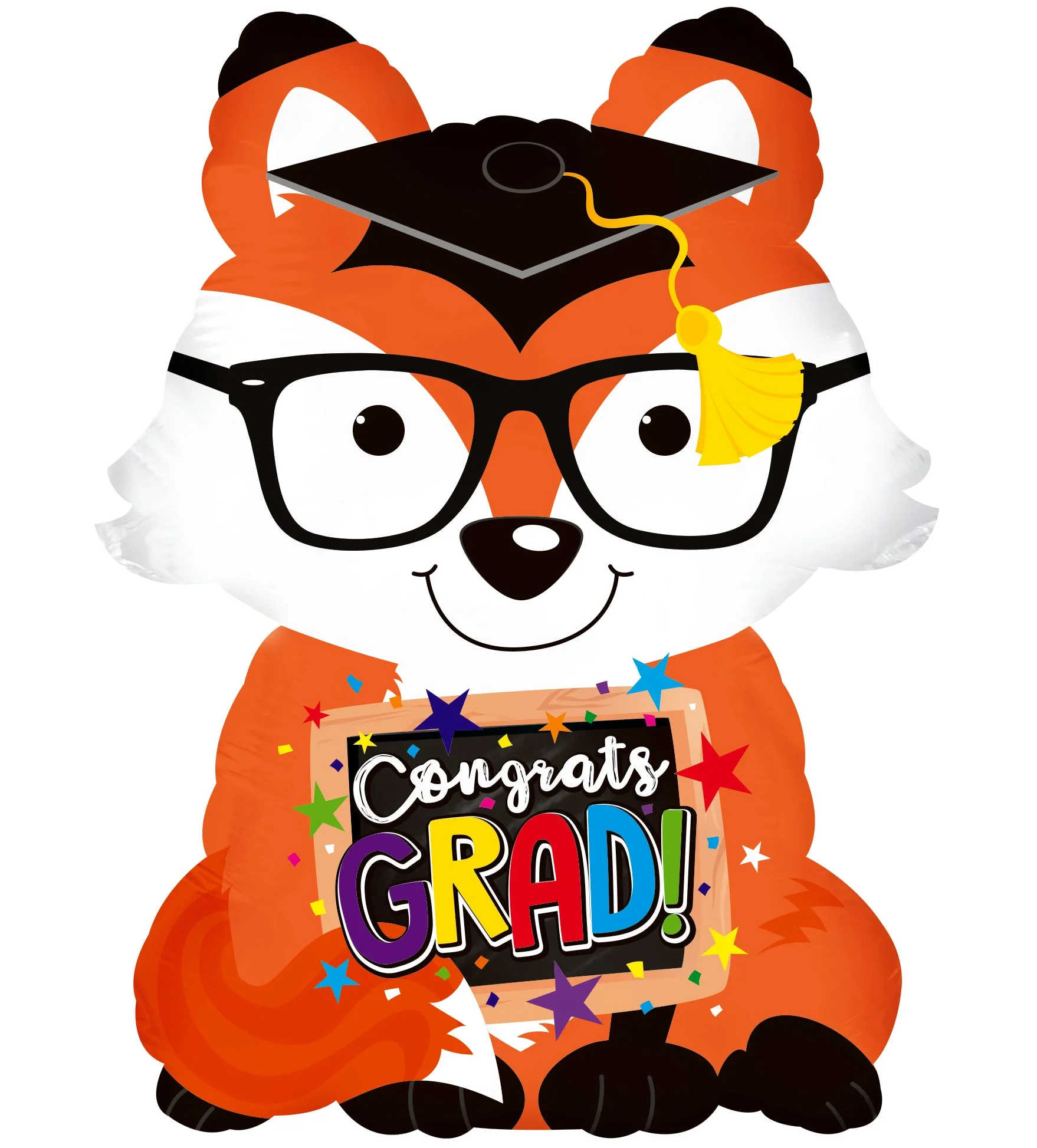 9" Airfill Only (Sticks Sold Separately) Congrats Grad Fox Balloon Foil Balloon