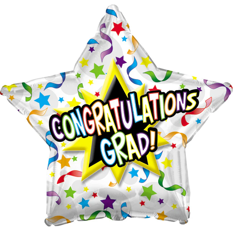 9" Airfill Only (Sticks Sold Separately) Congratulations Grad Streamers Balloon