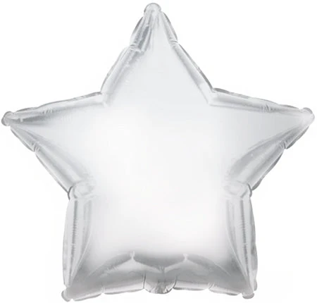 9" Airfill Only (Sticks Sold Separately) CTI Platinum Silver Star Balloon