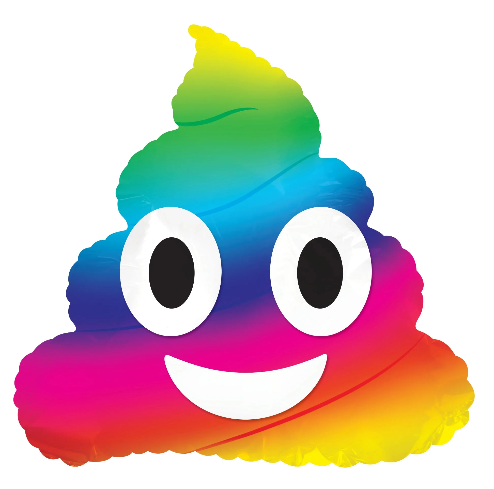 9" Airfill Only (Sticks Sold Separately) Emoticon Rainbow Poop Balloon