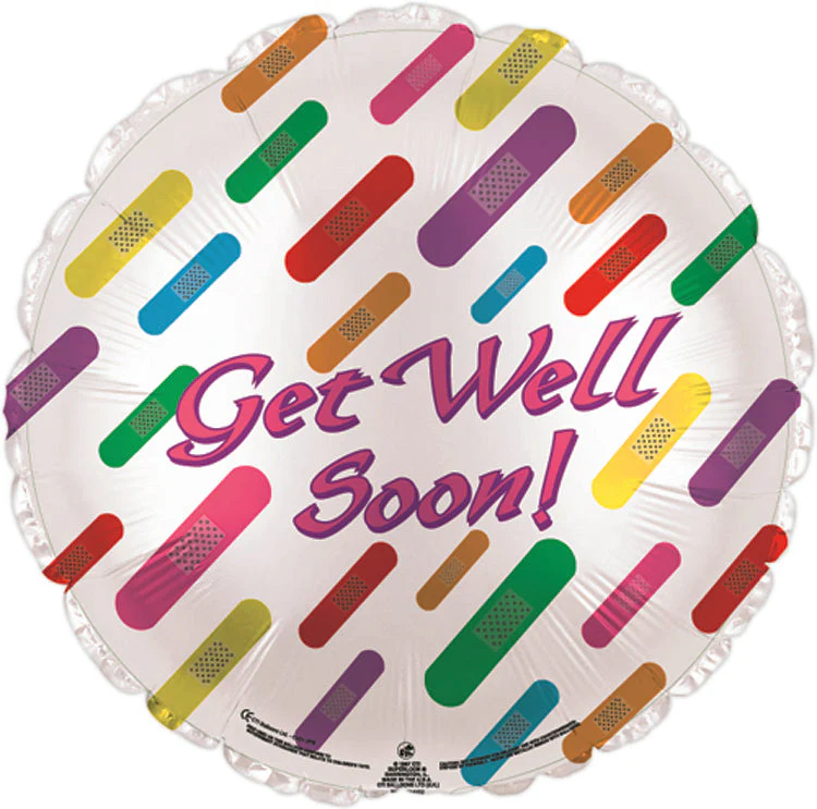 9" Airfill Only (Sticks Sold Separately) Get Well Bandaids Balloon