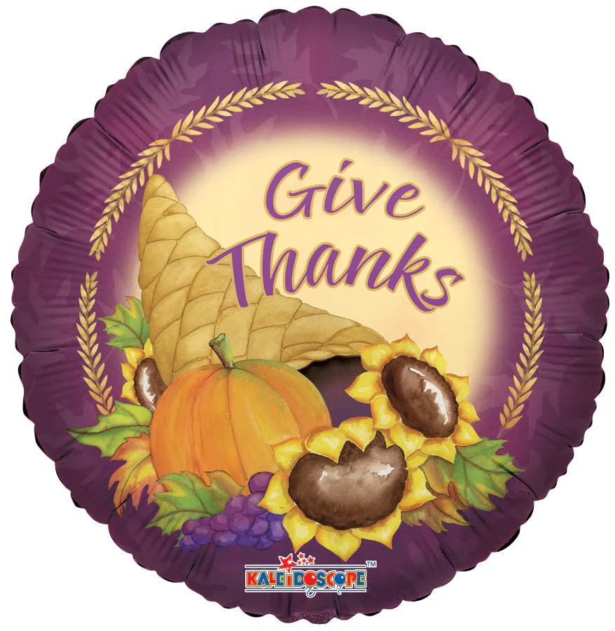 9" Airfill Only (Sticks Sold Separately) Give Thanks Balloon