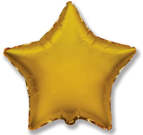 9" Airfill Only (Sticks Sold Separately) Gold Star Foil Balloon
