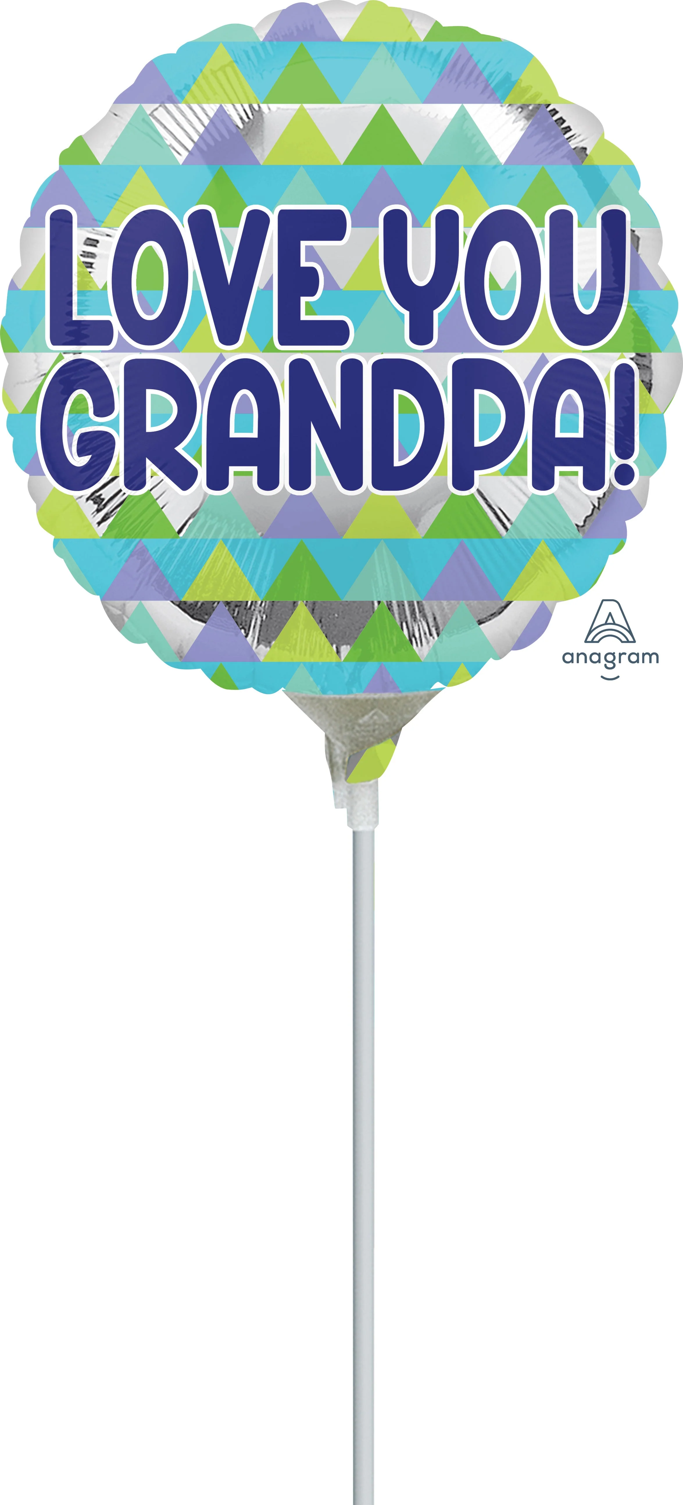9" Airfill Only (Sticks Sold Separately) Grandpa Triangle Pattern Balloon