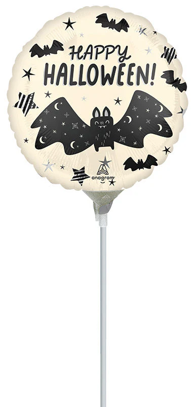9" Airfill Only (Sticks Sold Separately) Halloween Satin Bat Attack Foil Balloon