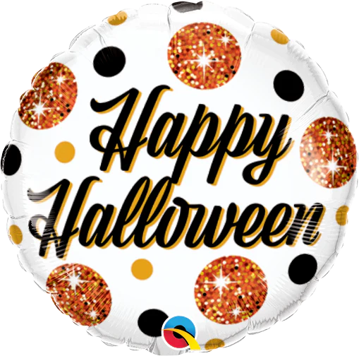 9" Airfill Only (Sticks Sold Separately) Halloween Sparkly Dots Foil Balloon