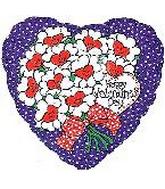 9" Airfill Only (Sticks Sold Separately) Happy Valentine's Day Bouquet Of Smiley Faces Balloon