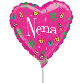 9" Airfill Only (Sticks Sold Separately) Heart Nena Balloon (Spanish)