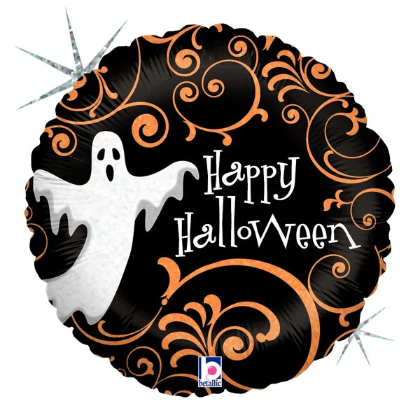 9" Airfill Only (Sticks Sold Separately) Holographic Balloon Ghostly Filigree