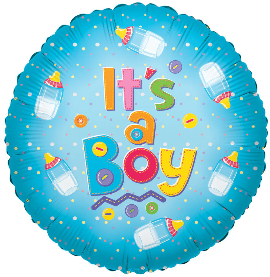 9" Airfill Only (Sticks Sold Separately) Its A Boy Baby Bottle Balloon