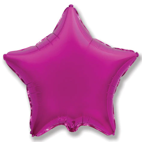 9" Airfill Only (Sticks Sold Separately) Magenta Star Foil Balloon