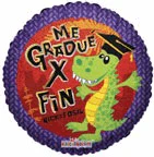 9" Airfill Only (Sticks Sold Separately) Me Gradue Por Fin Dino Balloon