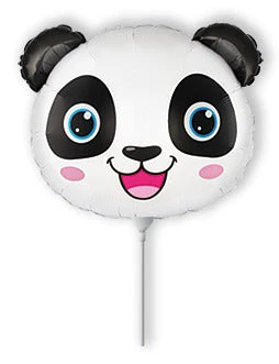 9" Airfill Only (Sticks Sold Separately) Panda Head Mini Foil Balloon