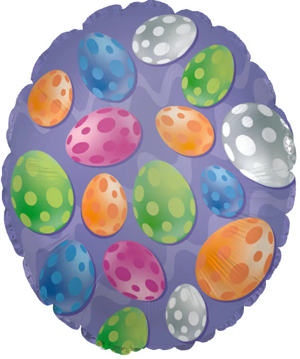 9" Airfill Only (Sticks Sold Separately) Polka Dotted Egg Miniloon Balloon
