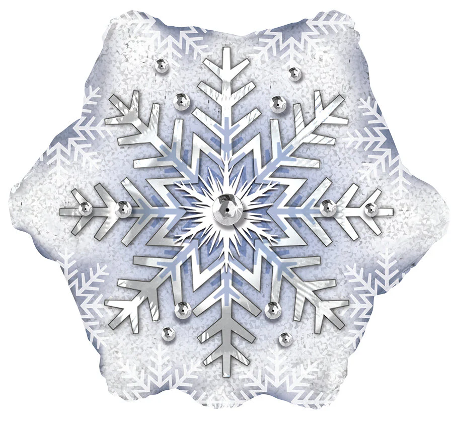 9" Airfill Only (Sticks Sold Separately) Prism Pattern Snowflake Balloon