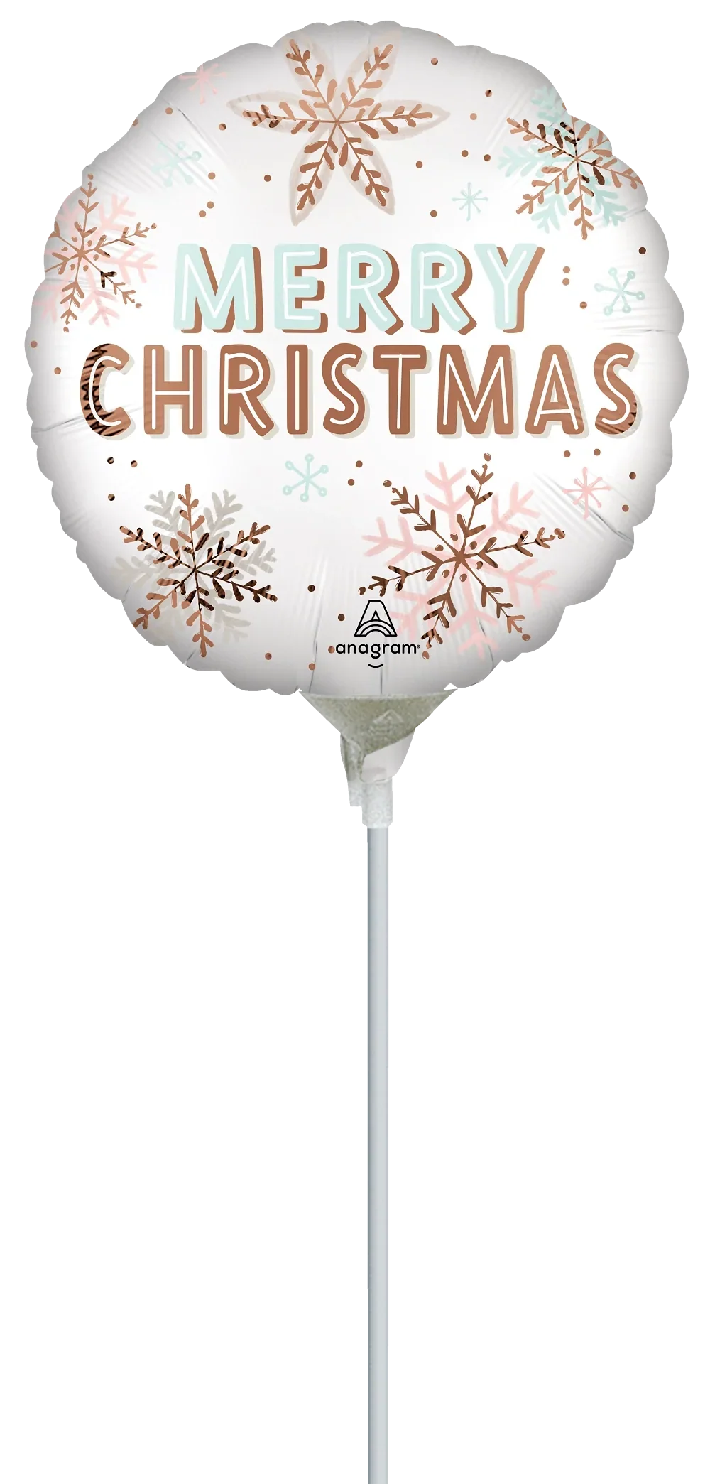9" Airfill Only (Sticks Sold Separately) Satin Christmas Winter Wonderland Foil Balloon