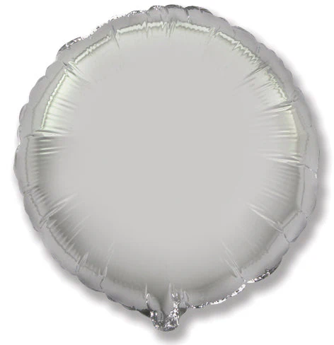 9" Airfill Only (Sticks Sold Separately) Silver Circle Foil Balloon