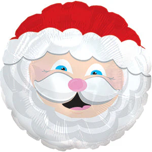 9" Airfill Only (Sticks Sold Separately) Smiling Santa Balloon